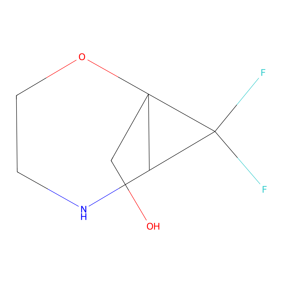 {7,7-Difluoro-2-oxa-5-azabicyclo[4.1.0]heptan-1-yl}methanol molecular structure, CAS 2680843-90-5