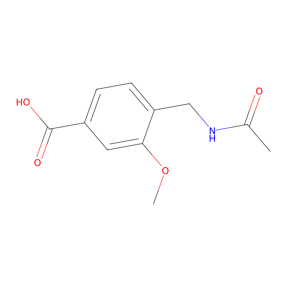 4-(Acetamidomethyl)-3-methoxybenzoic acid molecular structure, CAS 2680843-91-6