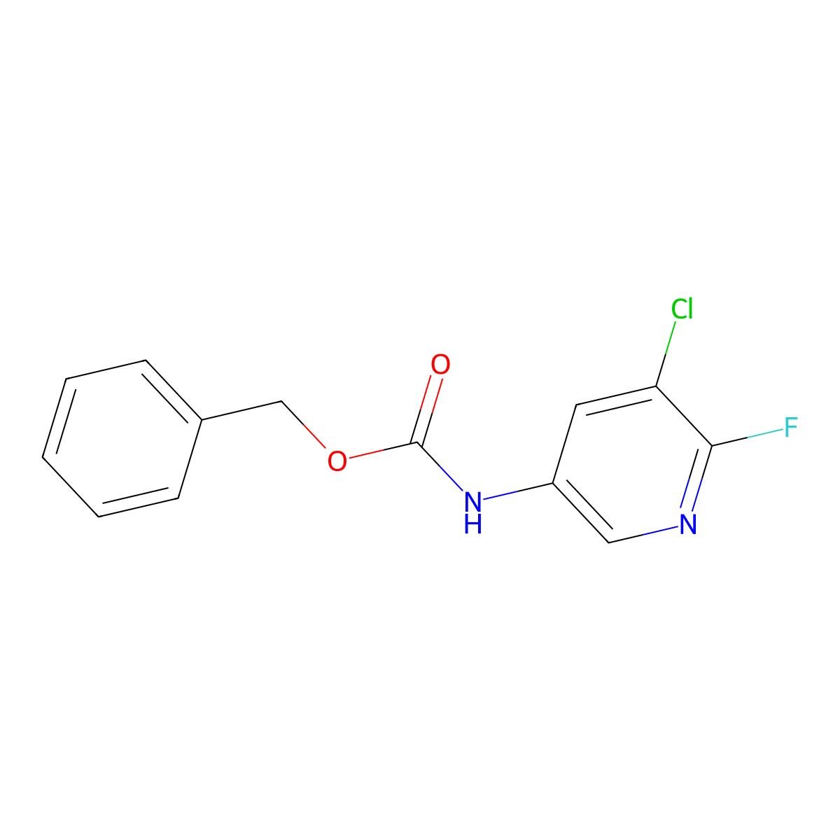 benzyl N-(5-chloro-6-fluoropyridin-3-yl)carbamate molecular structure, CAS 2680843-92-7