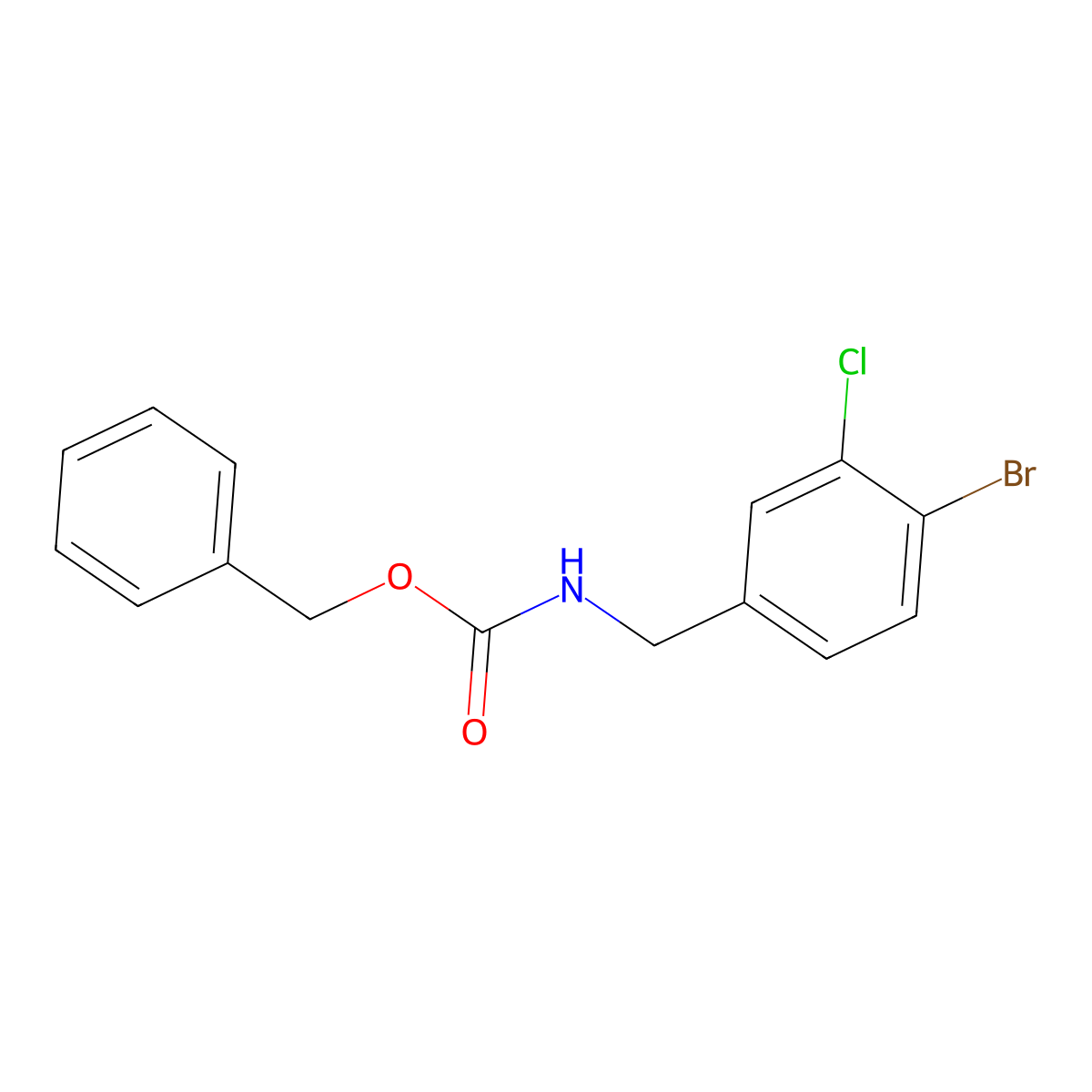 benzyl N-[(4-bromo-3-chlorophenyl)methyl]carbamate molecular structure, CAS 2680844-06-6