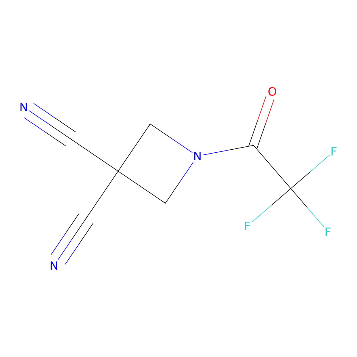 1-(2,2,2-Trifluoroacetyl)azetidine-3,3-dicarbonitrile molecular structure, CAS 2680844-22-6