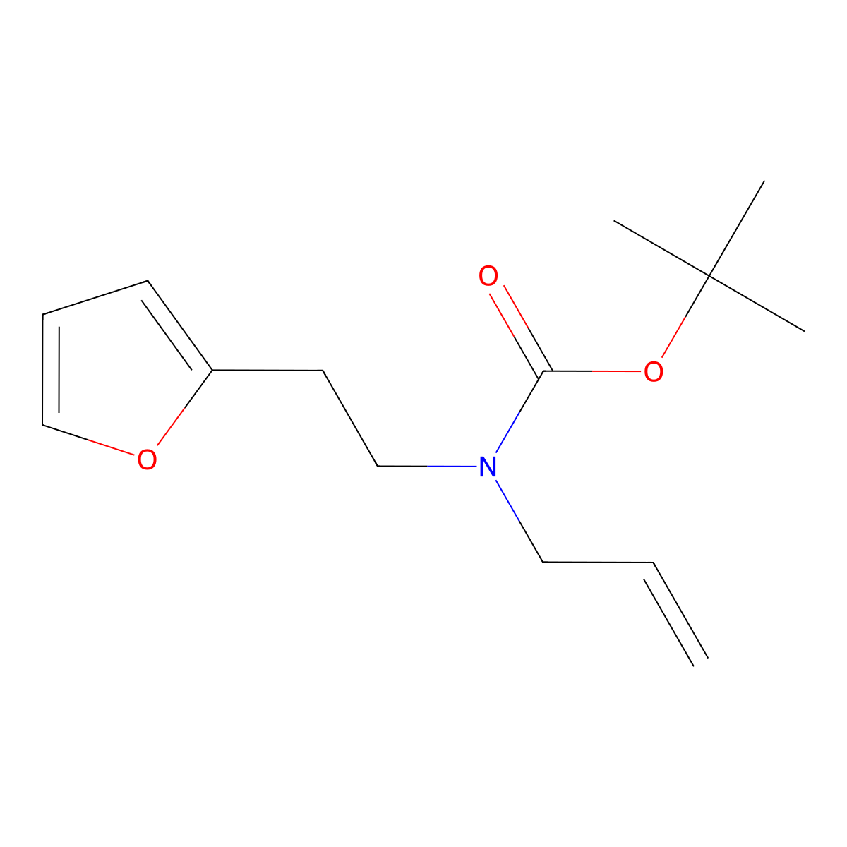tert-butyl N-[2-(furan-2-yl)ethyl]-N-(prop-2-en-1-yl)carbamate molecular structure, CAS 2680844-28-2