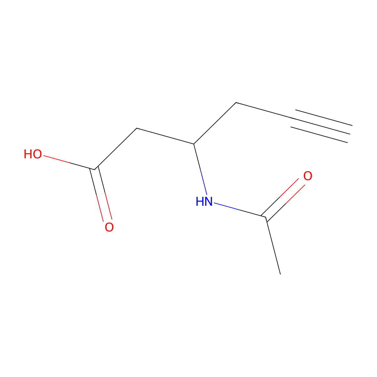 3-Acetamidohex-5-ynoic acid molecular structure, CAS 2680844-41-9