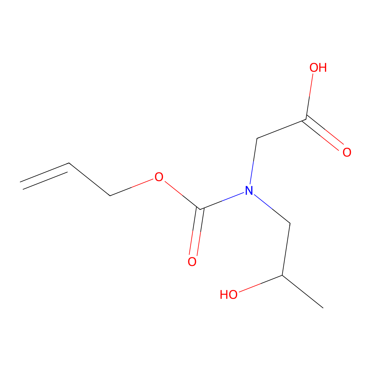 2-[(2-Hydroxypropyl)[(prop-2-en-1-yloxy)carbonyl]amino]acetic acid molecular structure, CAS 2680844-45-3