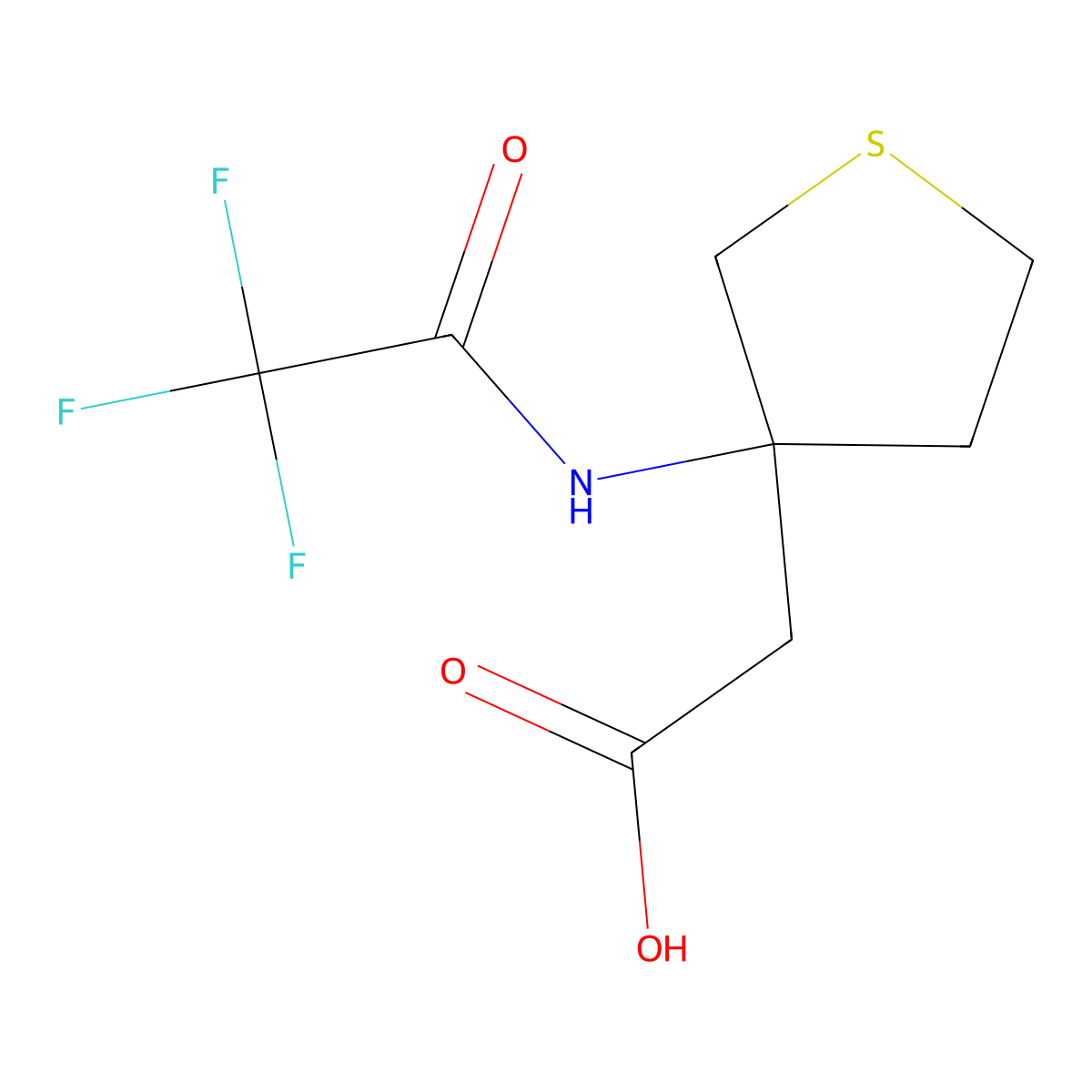 2-[3-(Trifluoroacetamido)thiolan-3-yl]acetic acid molecular structure, CAS 2680844-47-5