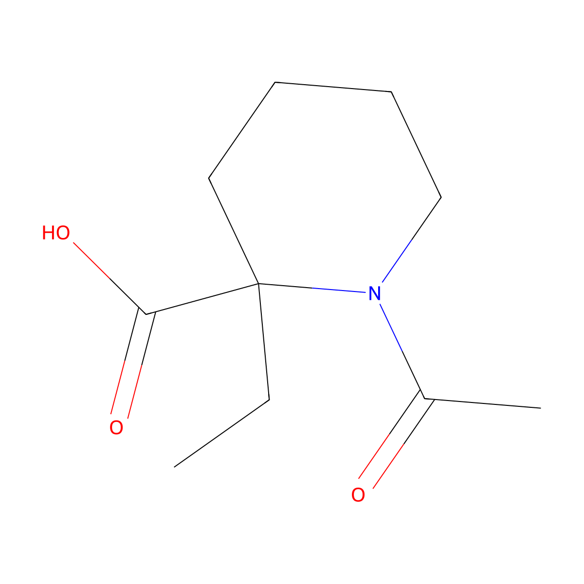 1-Acetyl-2-ethylpiperidine-2-carboxylic acid molecular structure, CAS 2680844-51-1