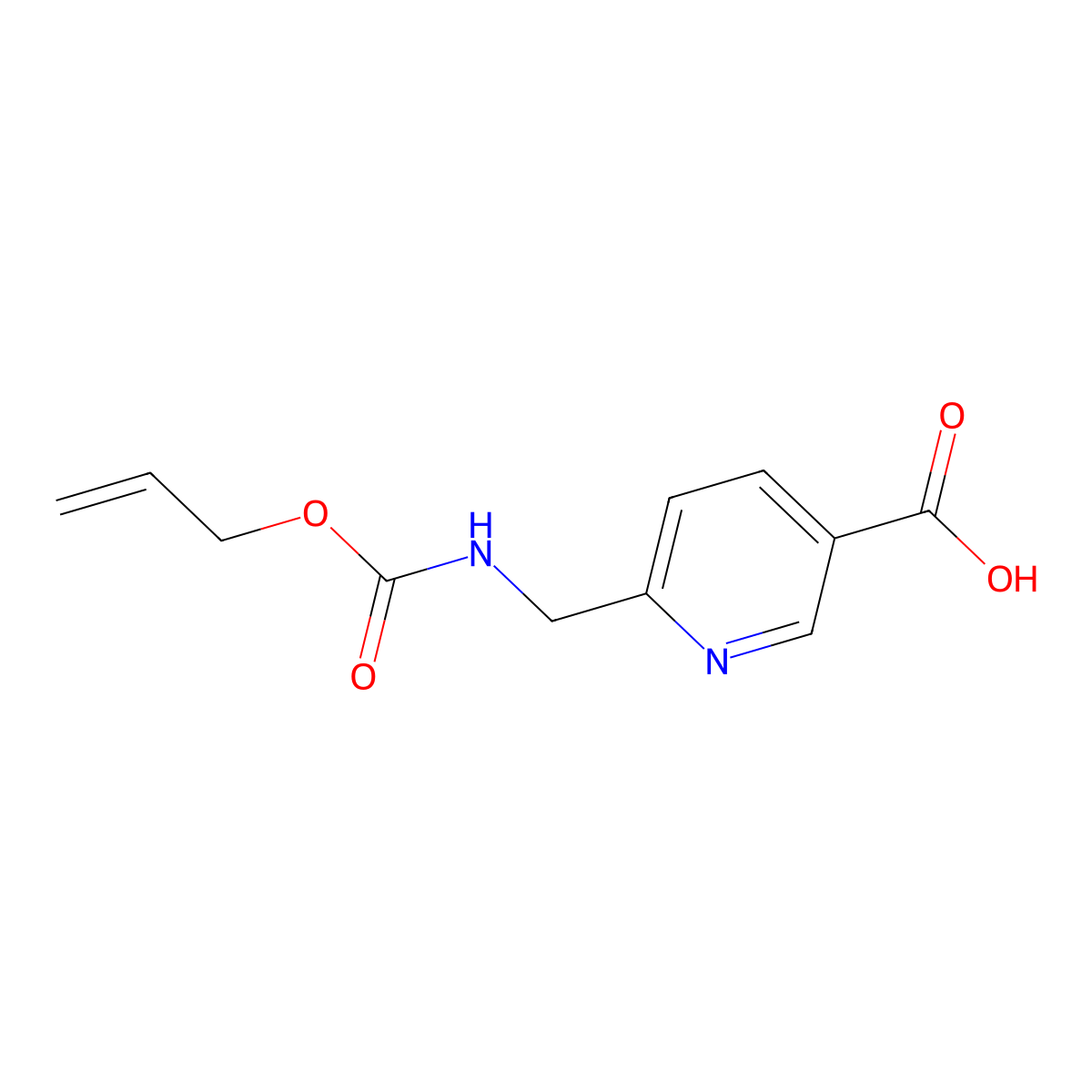 6-({[(Prop-2-en-1-yloxy)carbonyl]amino}methyl)pyridine-3-carboxylic acid molecular structure, CAS 2680844-53-3