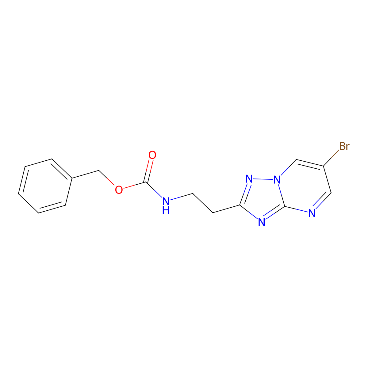 benzyl N-(2-{6-bromo-[1,2,4]triazolo[1,5-a]pyrimidin-2-yl}ethyl)carbamate molecular structure, CAS 2680844-60-2