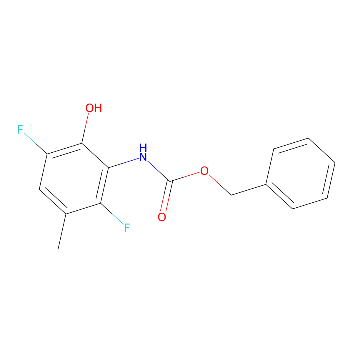 benzyl N-(2,5-difluoro-6-hydroxy-3-methylphenyl)carbamate molecular structure, CAS 2680844-73-7