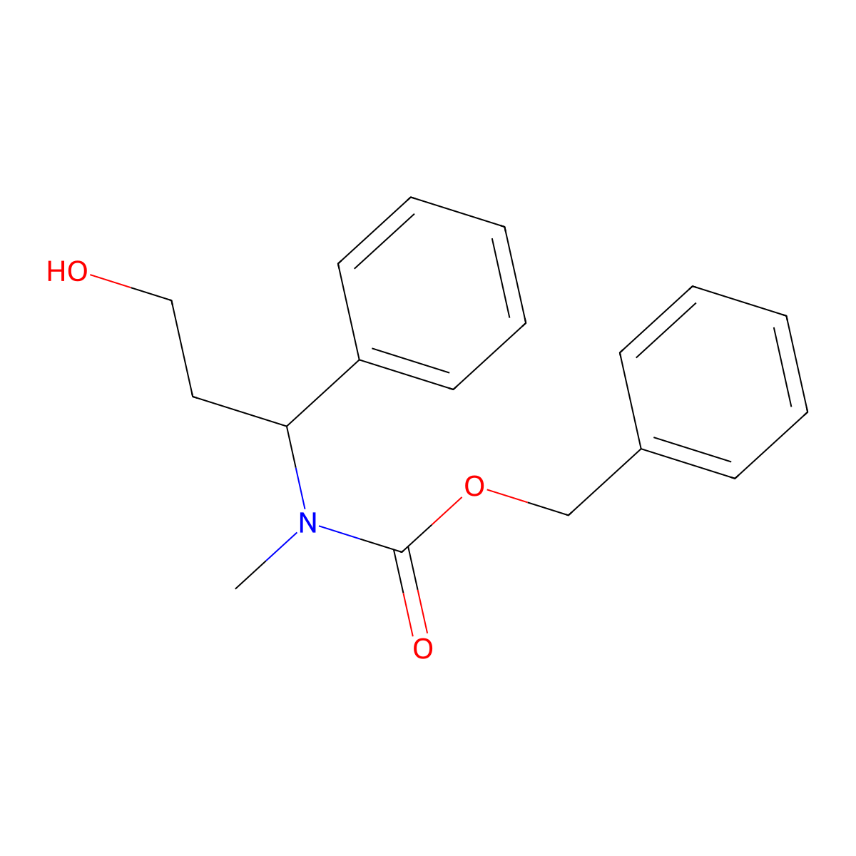 benzyl N-(3-hydroxy-1-phenylpropyl)-N-methylcarbamate molecular structure, CAS 2680844-78-2