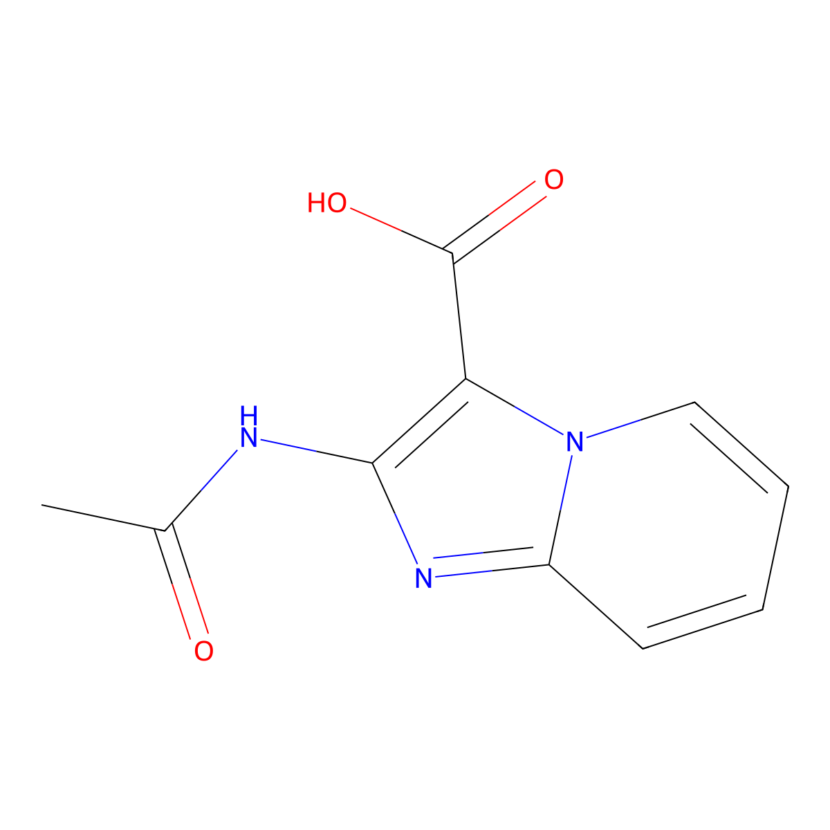 2-Acetamidoimidazo[1,2-a]pyridine-3-carboxylic acid molecular structure, CAS 2680844-85-1