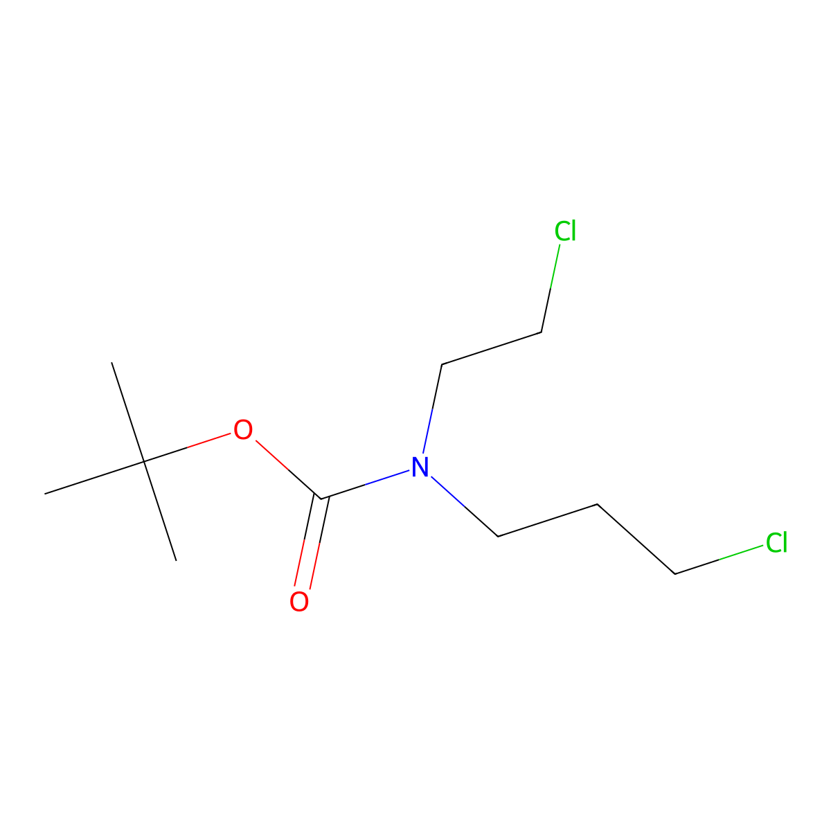 tert-butyl N-(2-chloroethyl)-N-(3-chloropropyl)carbamate molecular structure, CAS 2680844-91-9