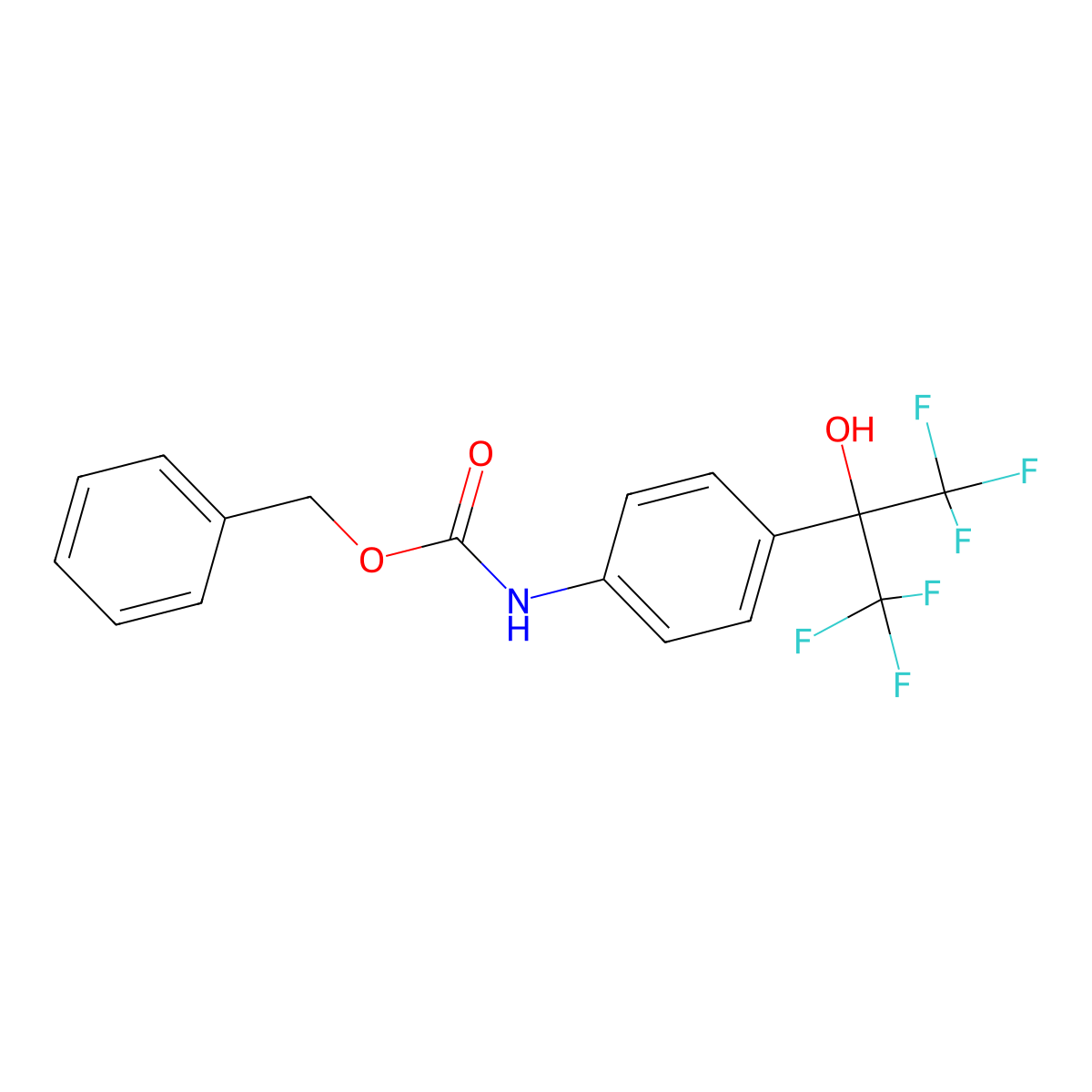 benzyl N-[4-(1,1,1,3,3,3-hexafluoro-2-hydroxypropan-2-yl)phenyl]carbamate molecular structure, CAS 2680844-96-4