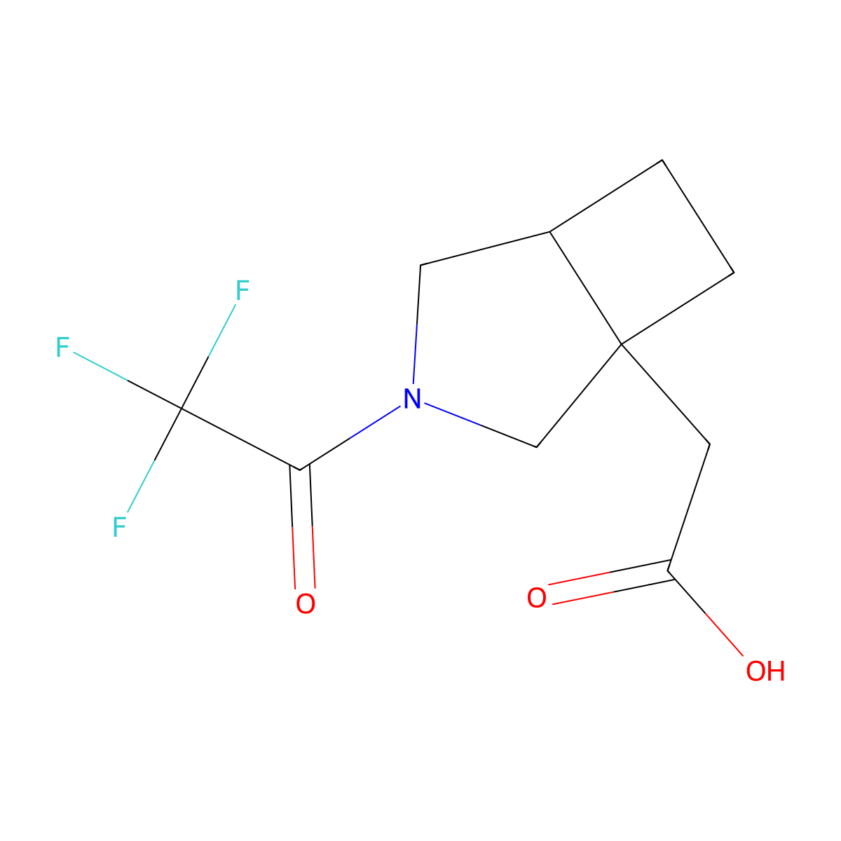 2-[3-(2,2,2-Trifluoroacetyl)-3-azabicyclo[3.2.0]heptan-1-yl]acetic acid molecular structure, CAS 2680844-97-5