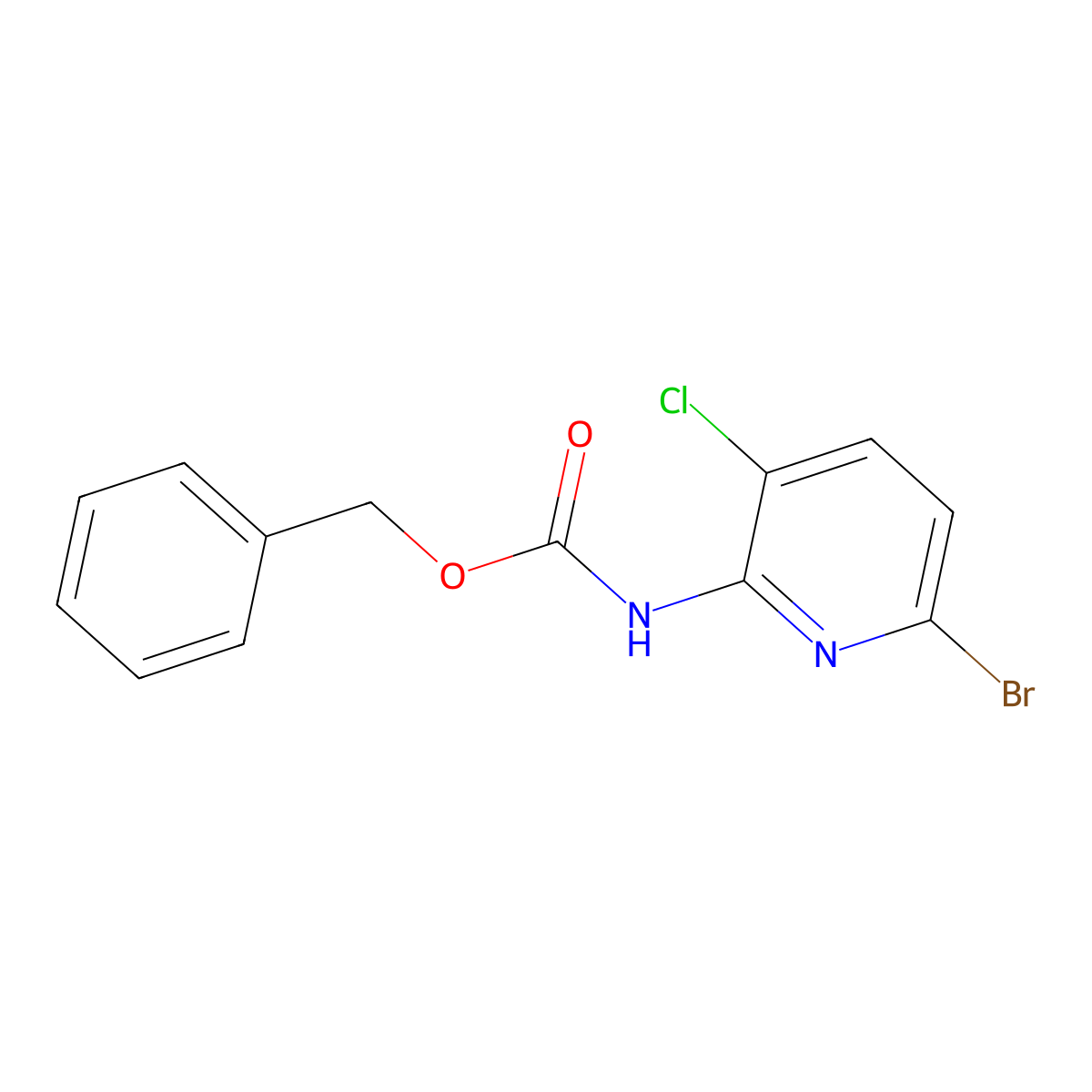 benzyl N-(6-bromo-3-chloropyridin-2-yl)carbamate molecular structure, CAS 2680845-02-5