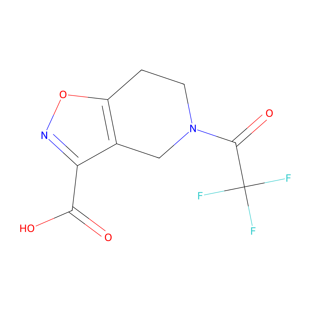 5-(trifluoroacetyl)-4H,5H,6H,7H-[1,2]oxazolo[4,5-c]pyridine-3-carboxylic acid molecular structure, CAS 2680845-07-0