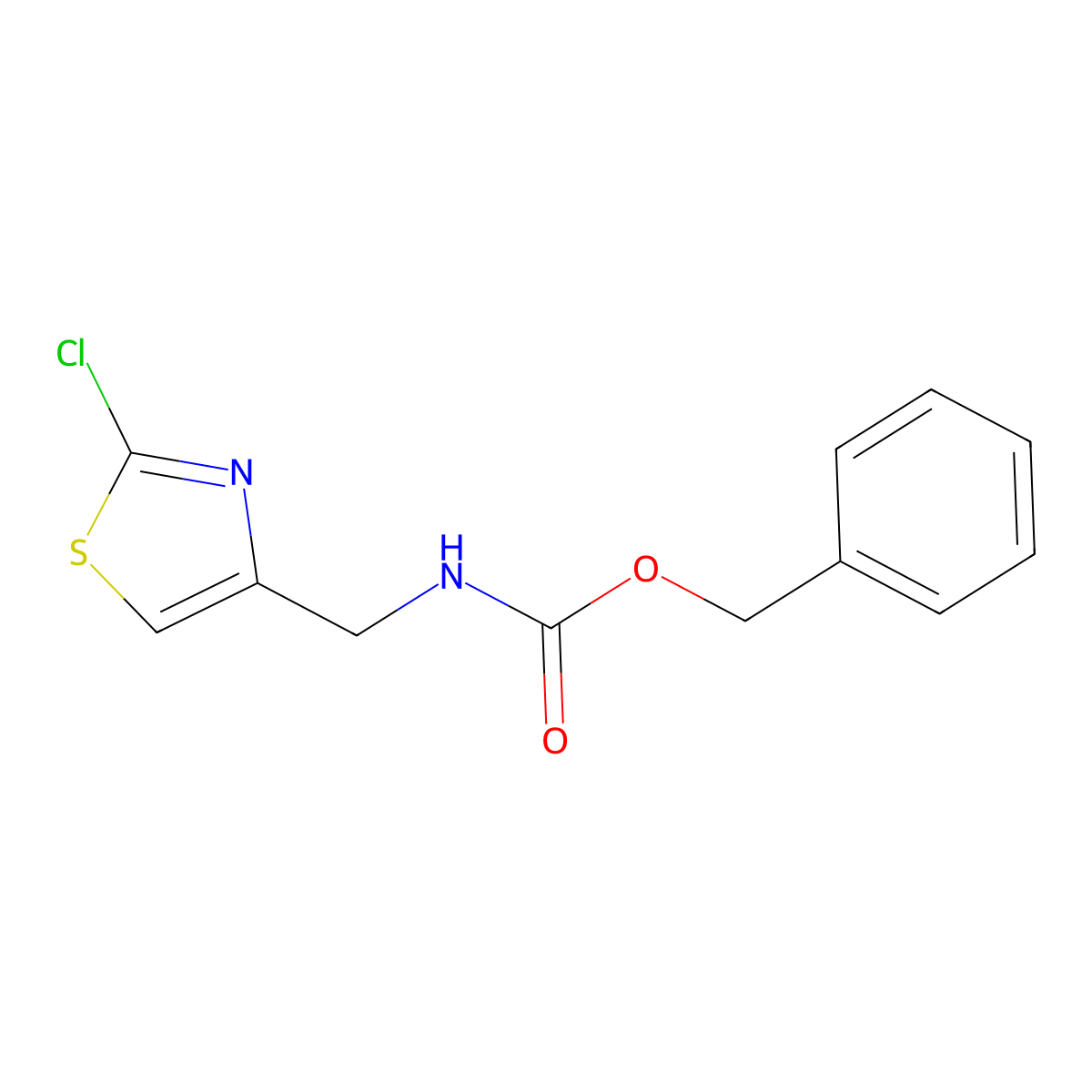 benzyl N-[(2-chloro-1,3-thiazol-4-yl)methyl]carbamate molecular structure, CAS 2680845-10-5