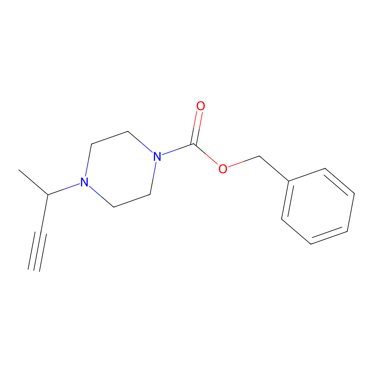 Benzyl 4-(but-3-yn-2-yl)piperazine-1-carboxylate molecular structure, CAS 2680845-20-7
