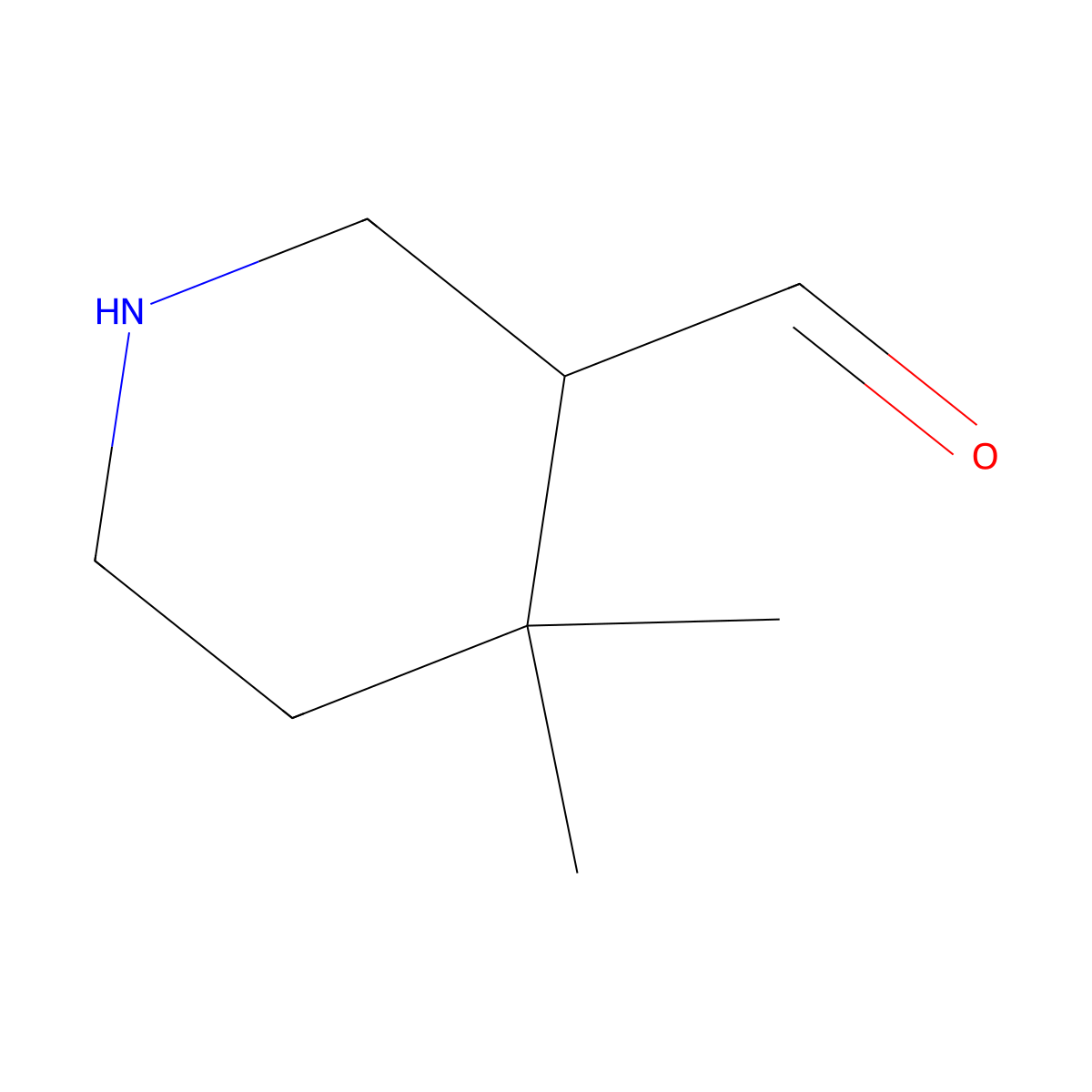 4,4-Dimethylpiperidine-3-carbaldehyde molecular structure, CAS 2680845-26-3