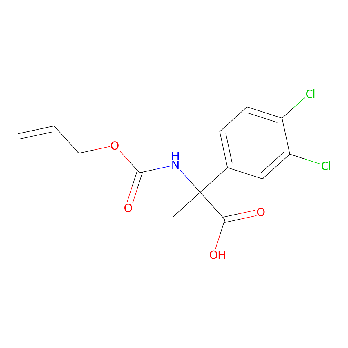 2-(3,4-Dichlorophenyl)-2-{[(prop-2-en-1-yloxy)carbonyl]amino}propanoic acid molecular structure, CAS 2680845-35-4