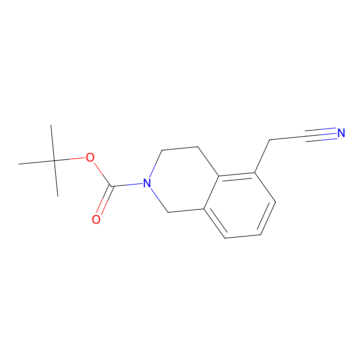 Tert-butyl 5-(cyanomethyl)-1,2,3,4-tetrahydroisoquinoline-2-carboxylate molecular structure, CAS 2680845-37-6