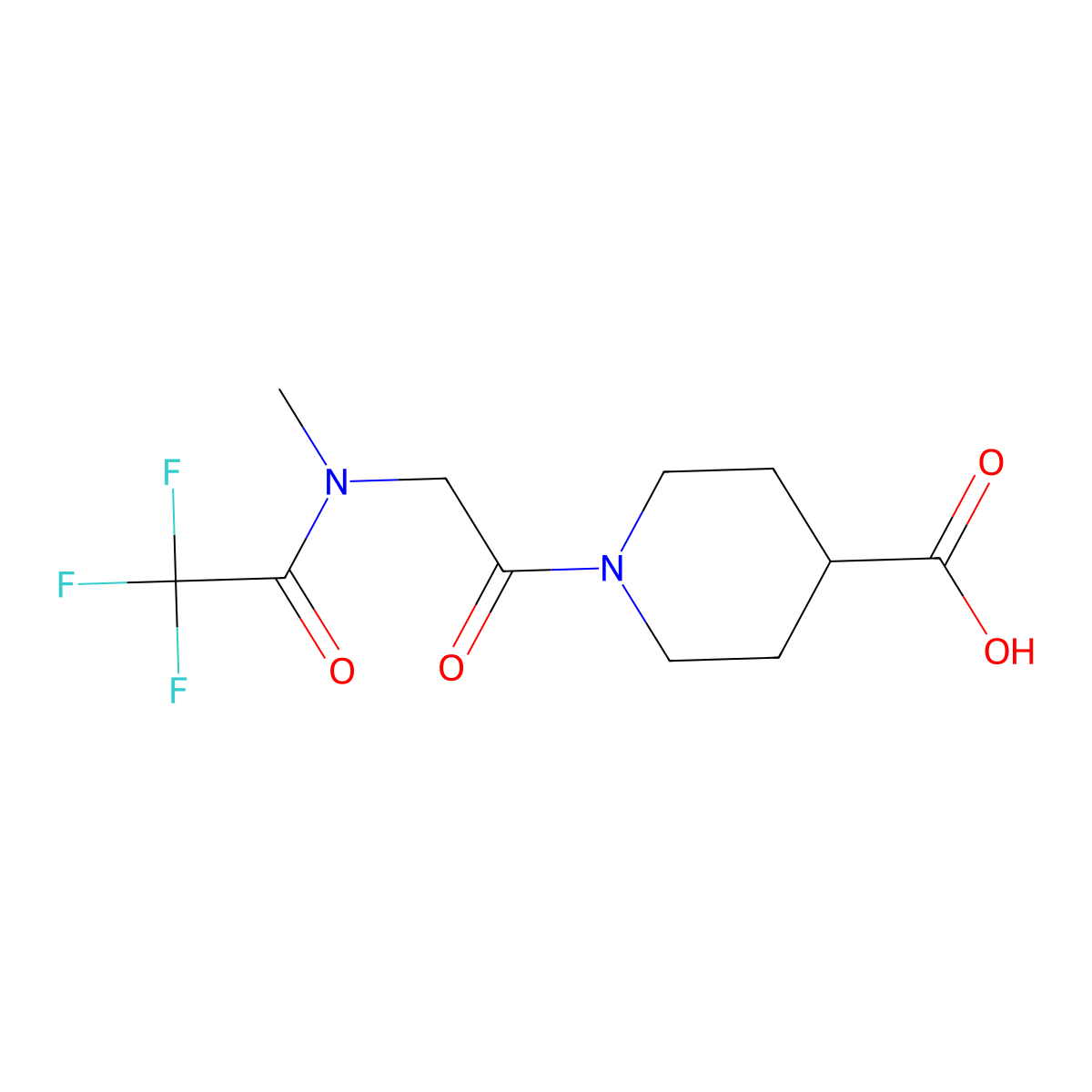 1-[2-(2,2,2-trifluoro-N-methylacetamido)acetyl]piperidine-4-carboxylic acid molecular structure, CAS 2680845-43-4