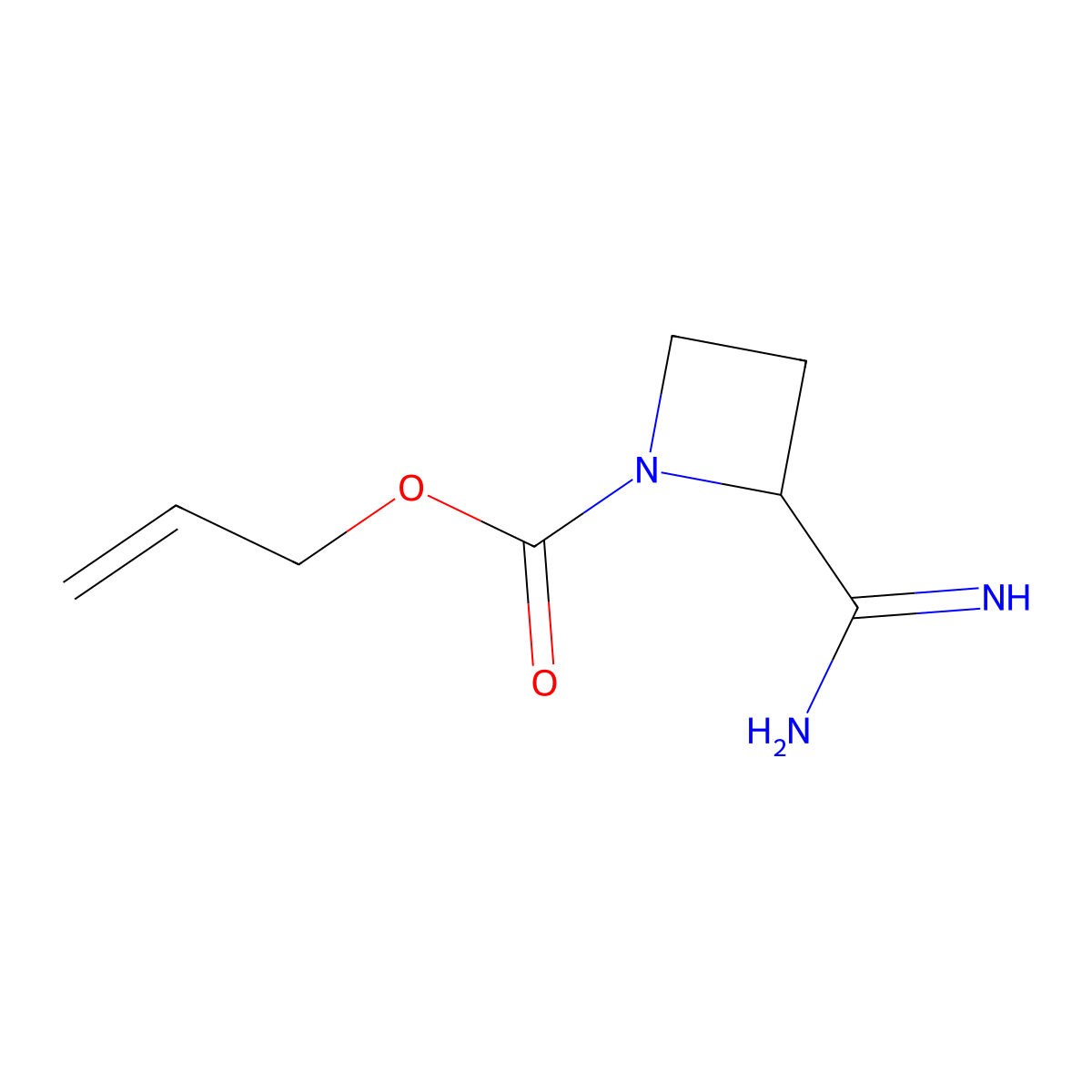 Prop-2-en-1-yl 2-carbamimidoylazetidine-1-carboxylate molecular structure, CAS 2680845-45-6