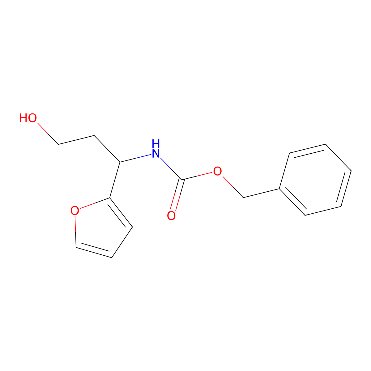 benzyl N-[1-(furan-2-yl)-3-hydroxypropyl]carbamate molecular structure, CAS 2680845-47-8