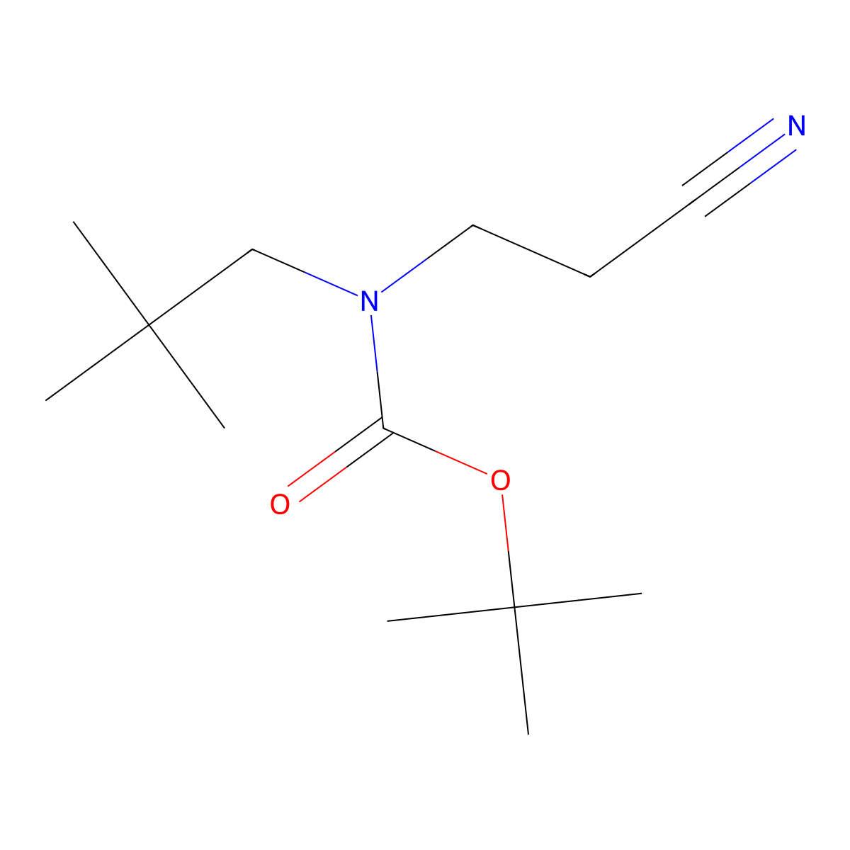 tert-butyl N-(2-cyanoethyl)-N-(2,2-dimethylpropyl)carbamate molecular structure, CAS 2680845-53-6