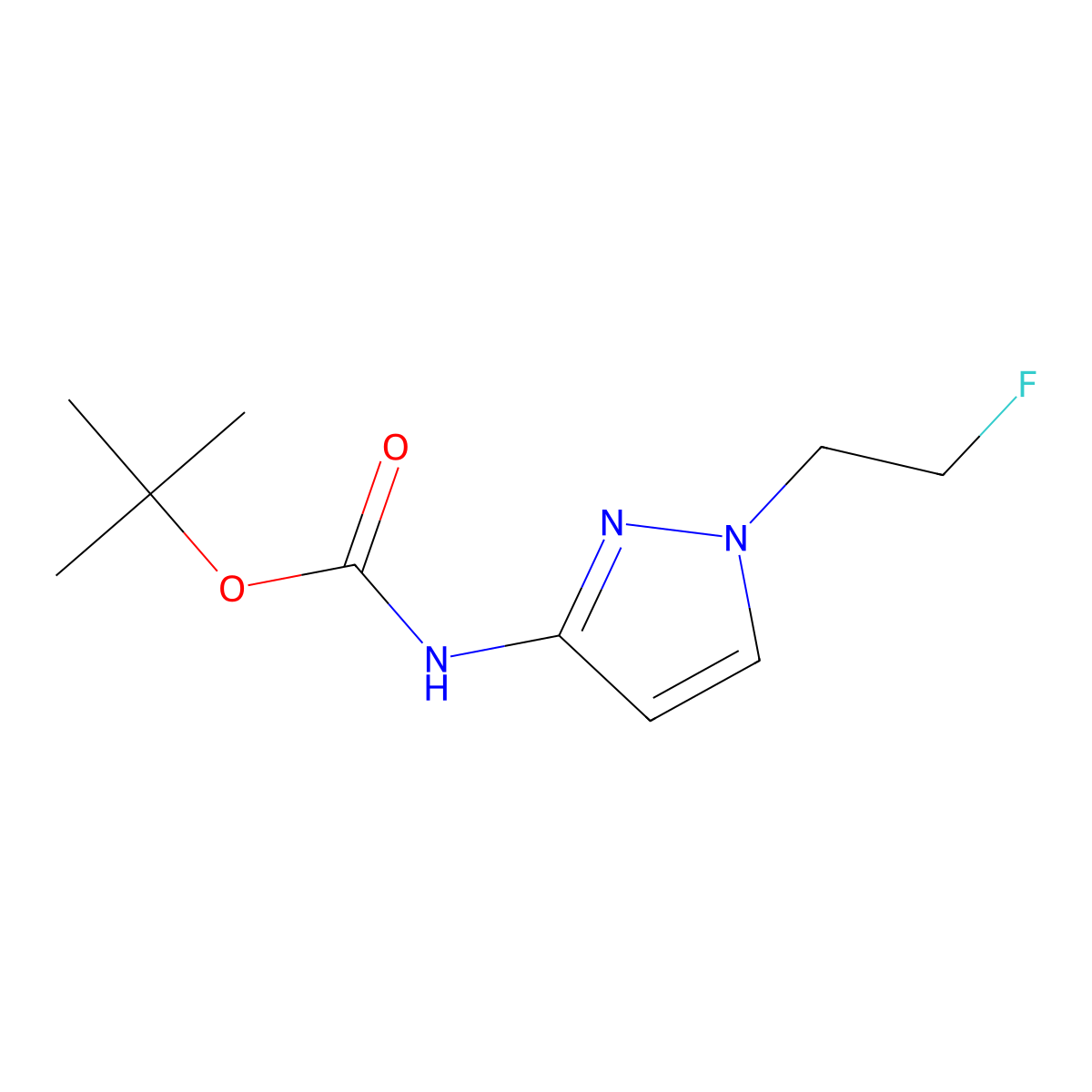 tert-butyl N-[1-(2-fluoroethyl)-1H-pyrazol-3-yl]carbamate molecular structure, CAS 2680845-59-2