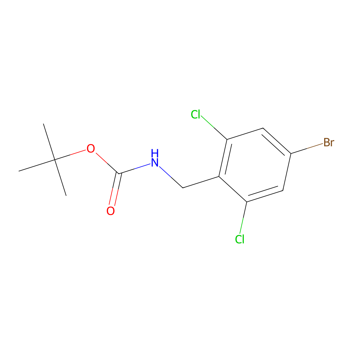 tert-butyl N-[(4-bromo-2,6-dichlorophenyl)methyl]carbamate molecular structure, CAS 2680845-64-9