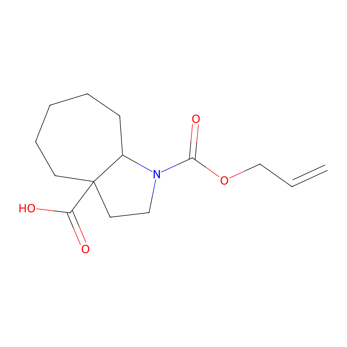 1-[(Prop-2-en-1-yloxy)carbonyl]-decahydrocyclohepta[b]pyrrole-3a-carboxylic acid molecular structure, CAS 2680845-70-7