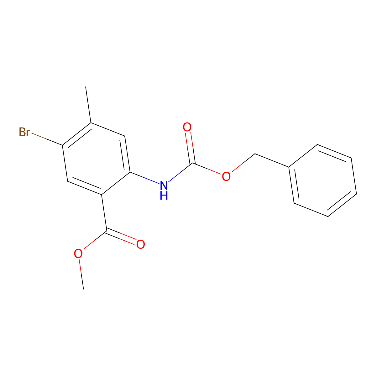 Methyl 2-{[(benzyloxy)carbonyl]amino}-5-bromo-4-methylbenzoate molecular structure, CAS 2680845-76-3
