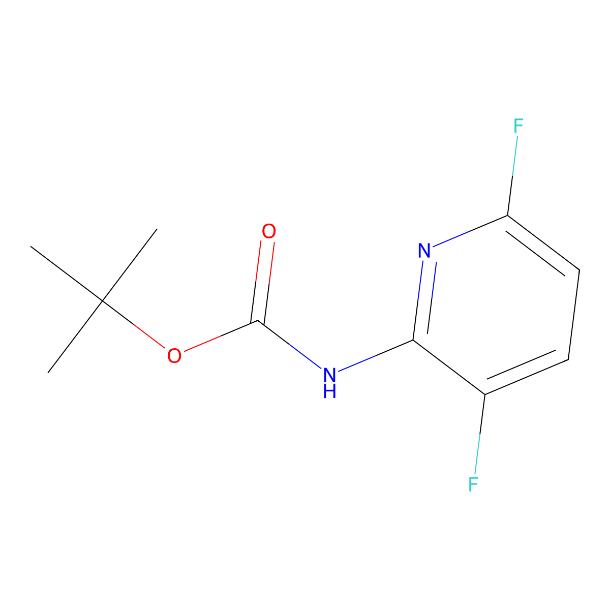 tert-butyl N-(3,6-difluoropyridin-2-yl)carbamate molecular structure, CAS 2680845-79-6