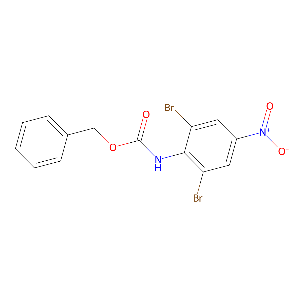 benzyl N-(2,6-dibromo-4-nitrophenyl)carbamate molecular structure, CAS 2680845-80-9