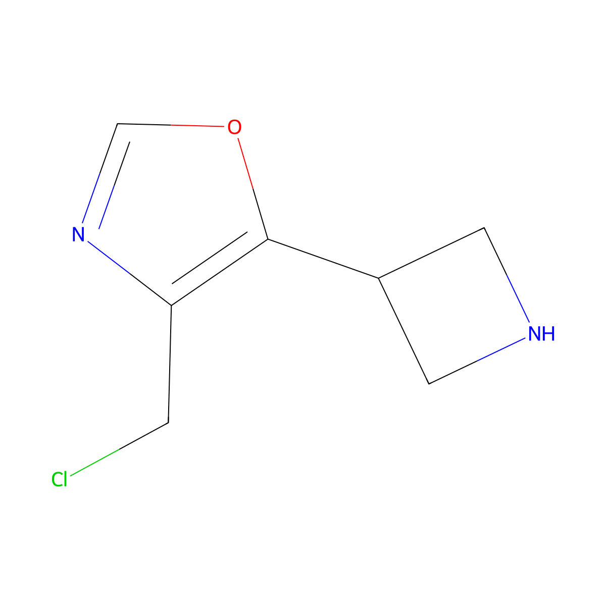 5-(Azetidin-3-yl)-4-(chloromethyl)-1,3-oxazole molecular structure, CAS 2680845-89-8