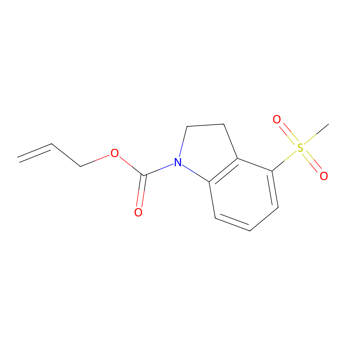 prop-2-en-1-yl 4-methanesulfonyl-2,3-dihydro-1H-indole-1-carboxylate molecular structure, CAS 2680845-90-1