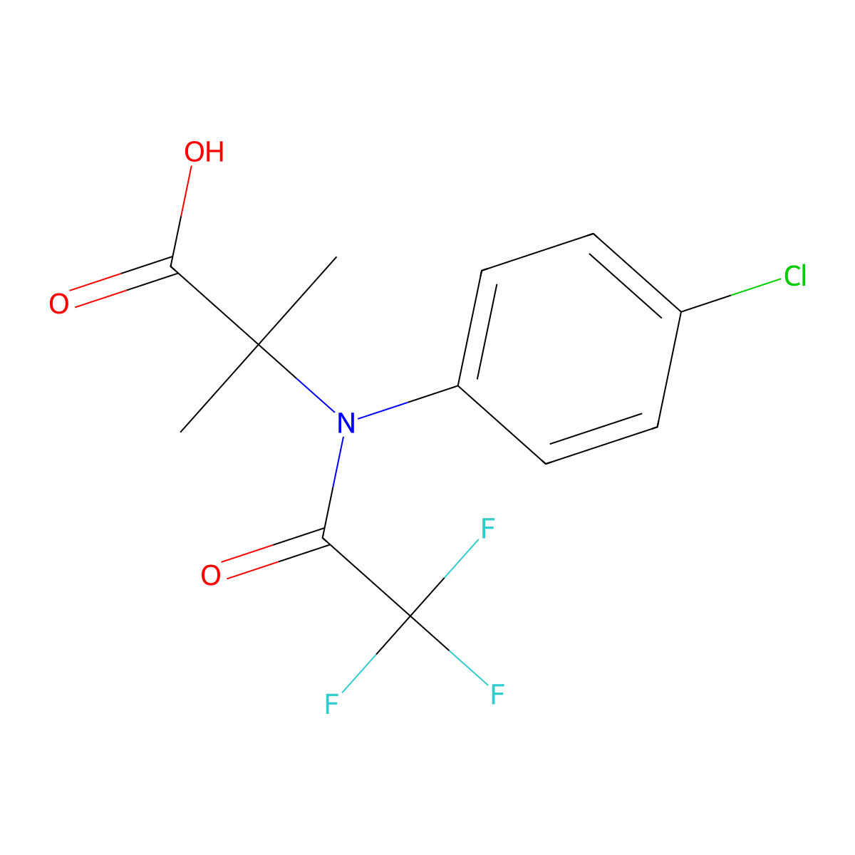 2-[N-(4-chlorophenyl)-2,2,2-trifluoroacetamido]-2-methylpropanoic acid molecular structure, CAS 2680845-97-8