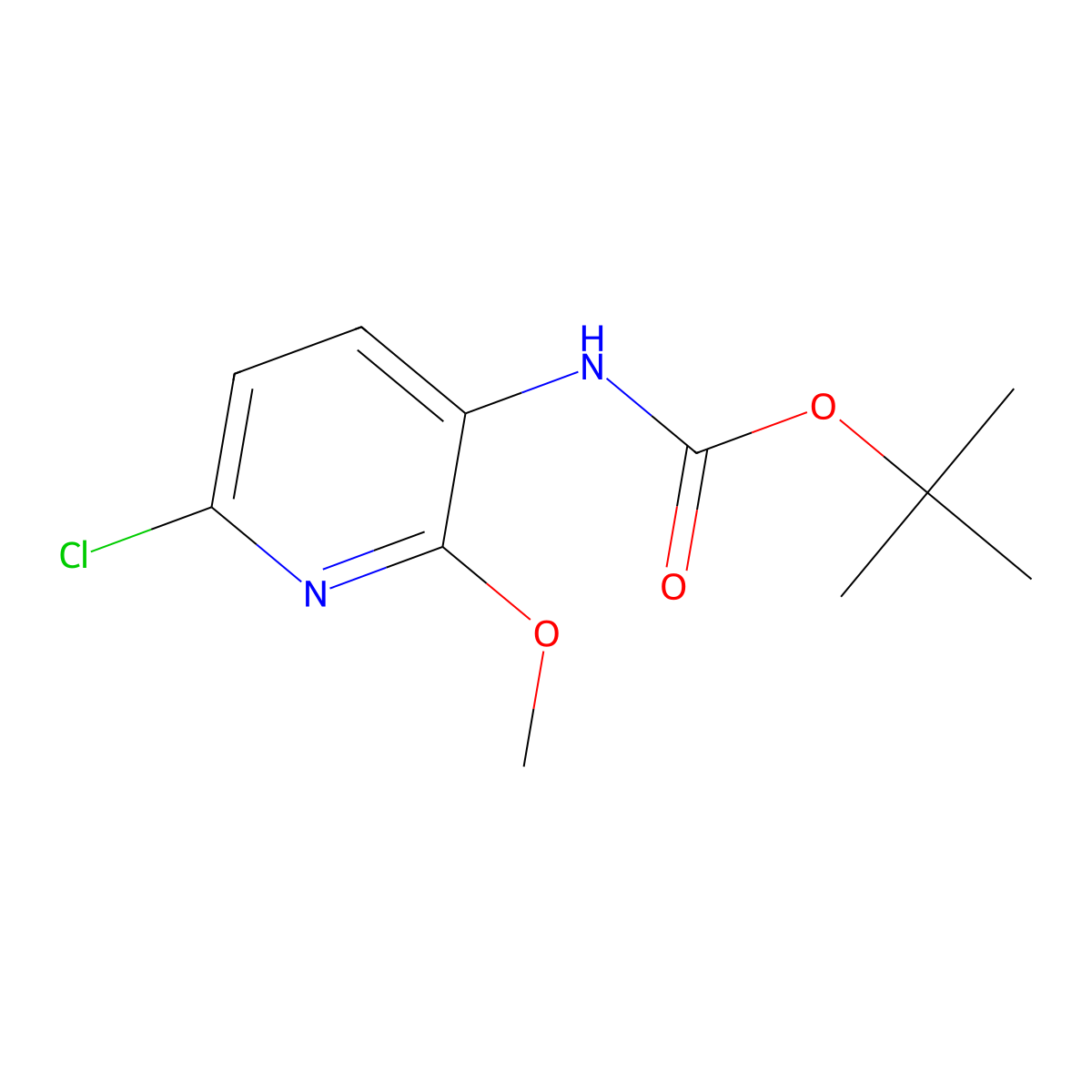 tert-butyl N-(6-chloro-2-methoxypyridin-3-yl)carbamate molecular structure, CAS 2680846-01-7