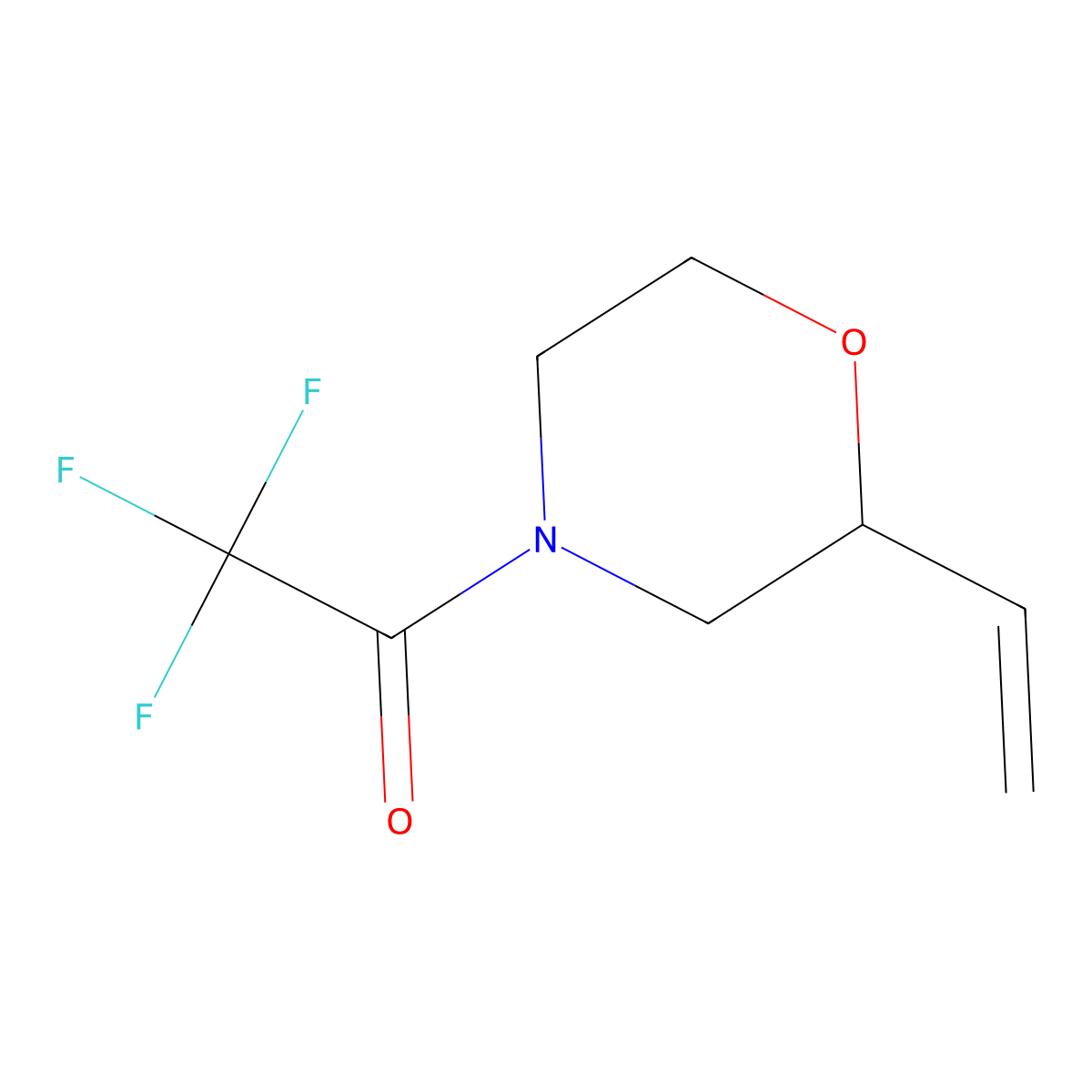 1-(2-Ethenylmorpholin-4-yl)-2,2,2-trifluoroethan-1-one molecular structure, CAS 2680846-16-4