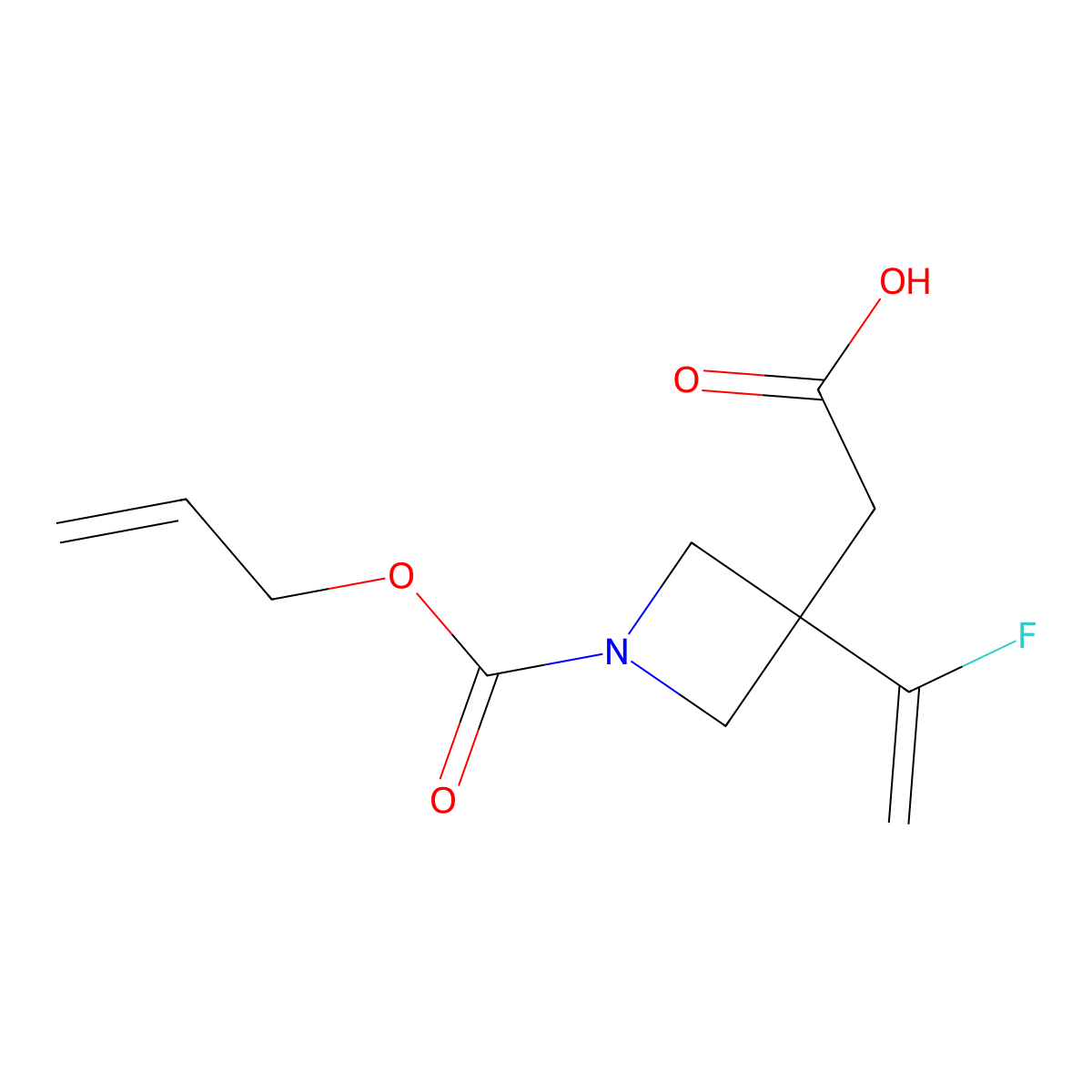 2-[3-(1-Fluoroethenyl)-1-[(prop-2-en-1-yloxy)carbonyl]azetidin-3-yl]acetic acid molecular structure, CAS 2680846-20-0