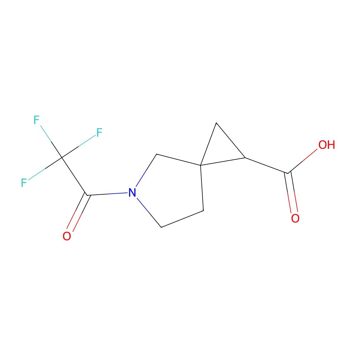 5-(2,2,2-Trifluoroacetyl)-5-azaspiro[2.4]heptane-1-carboxylic acid molecular structure, CAS 2680846-28-8