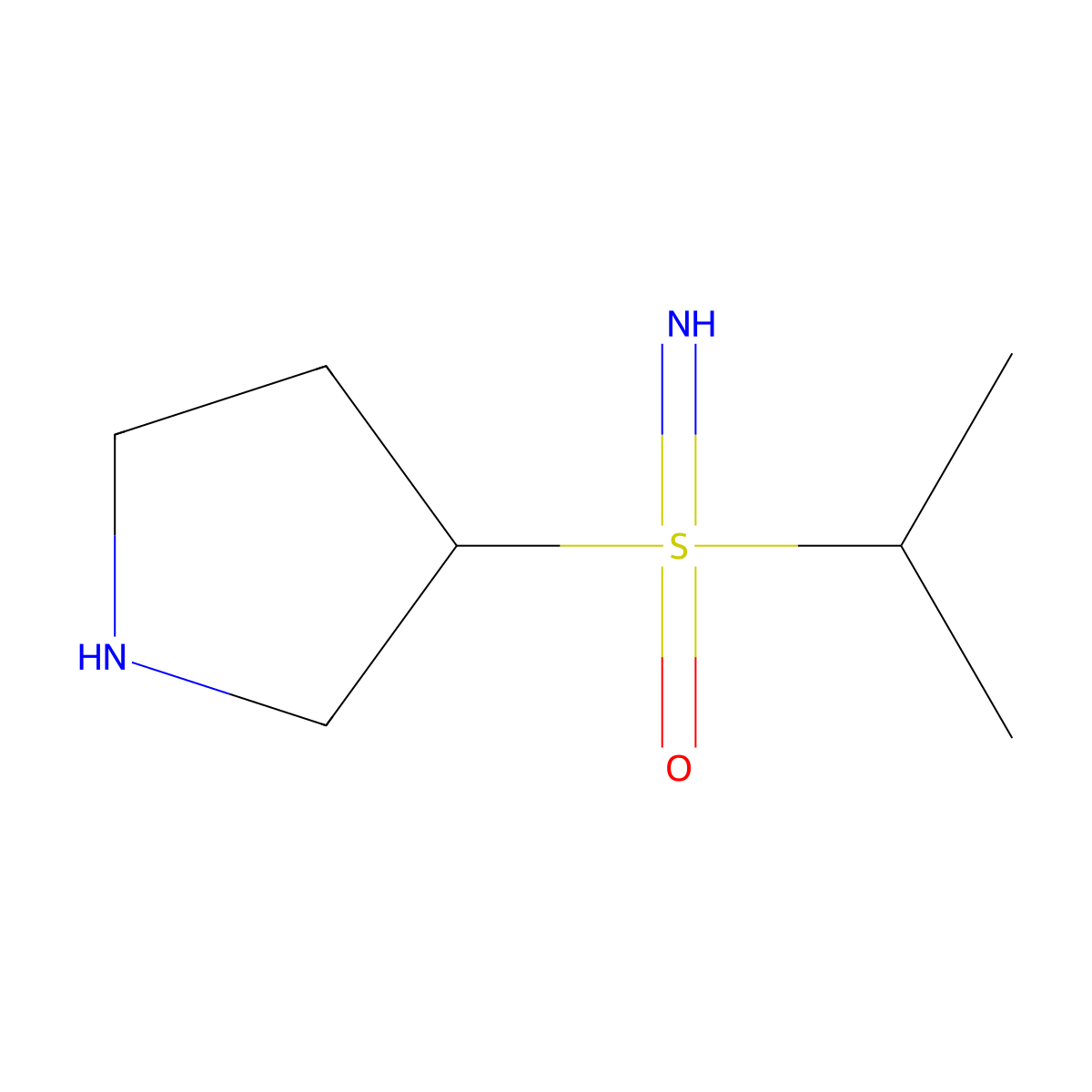 Imino(propan-2-yl)(pyrrolidin-3-yl)-lambda6-sulfanone molecular structure, CAS 2680846-32-4