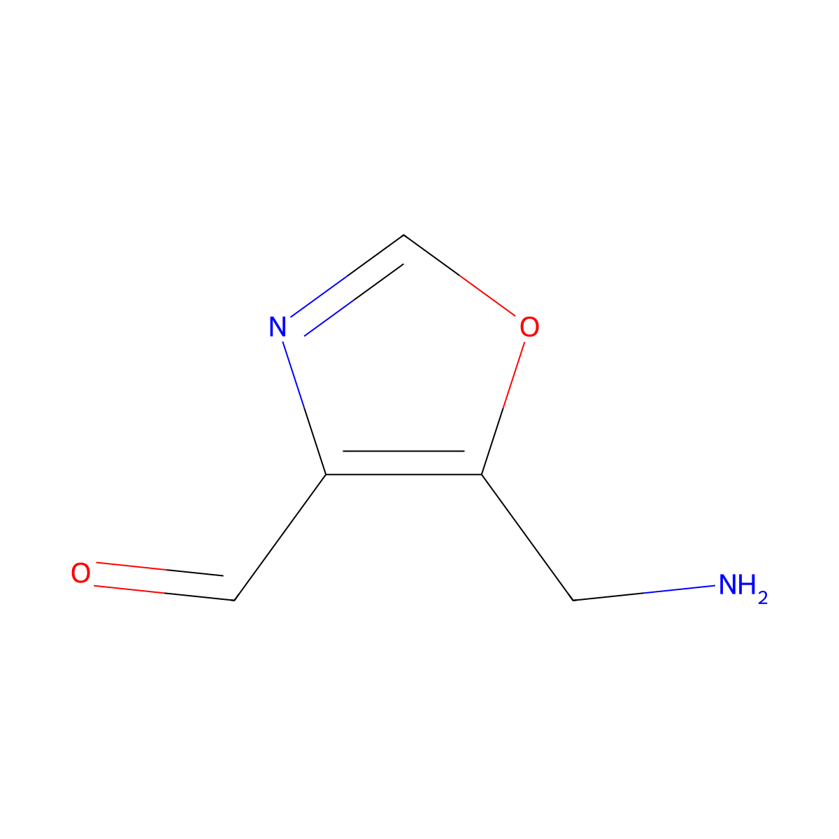 5-(Aminomethyl)-1,3-oxazole-4-carbaldehyde molecular structure, CAS 2680846-33-5