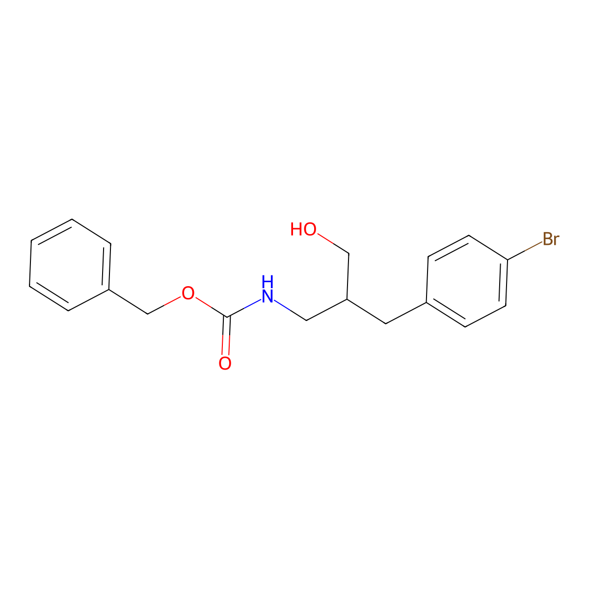 benzyl N-{2-[(4-bromophenyl)methyl]-3-hydroxypropyl}carbamate molecular structure, CAS 2680846-39-1