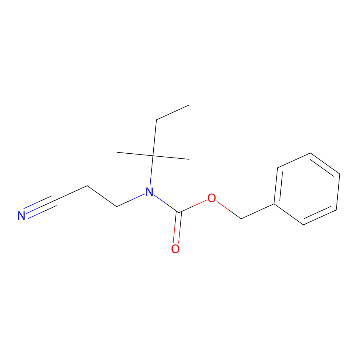 benzyl N-(2-cyanoethyl)-N-(2-methylbutan-2-yl)carbamate molecular structure, CAS 2680846-40-4