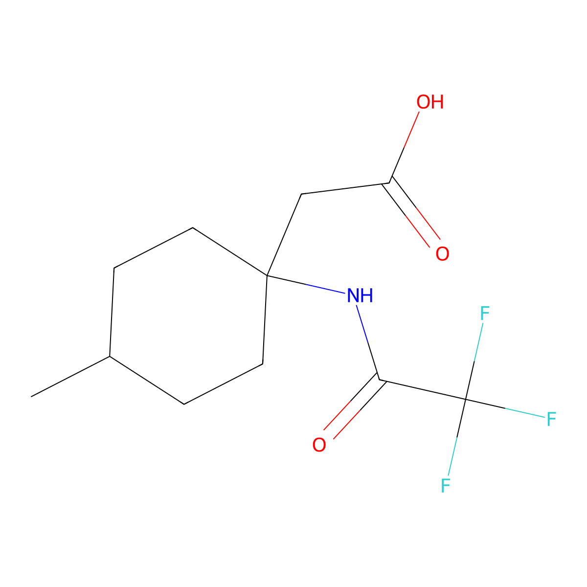 2-[4-Methyl-1-(2,2,2-trifluoroacetamido)cyclohexyl]acetic acid molecular structure, CAS 2680846-48-2