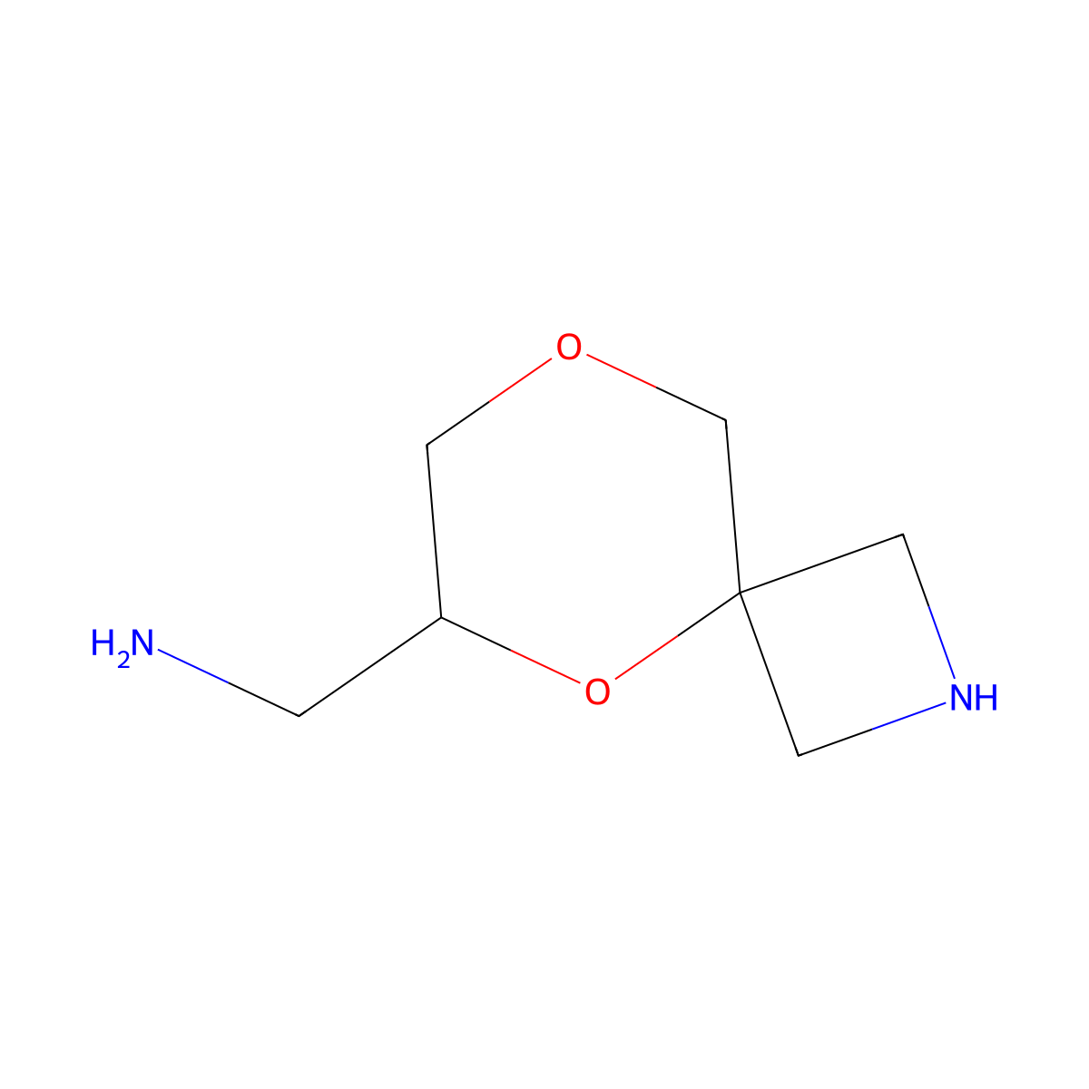 1-{5,8-Dioxa-2-azaspiro[3.5]nonan-6-yl}methanamine molecular structure, CAS 2680846-50-6