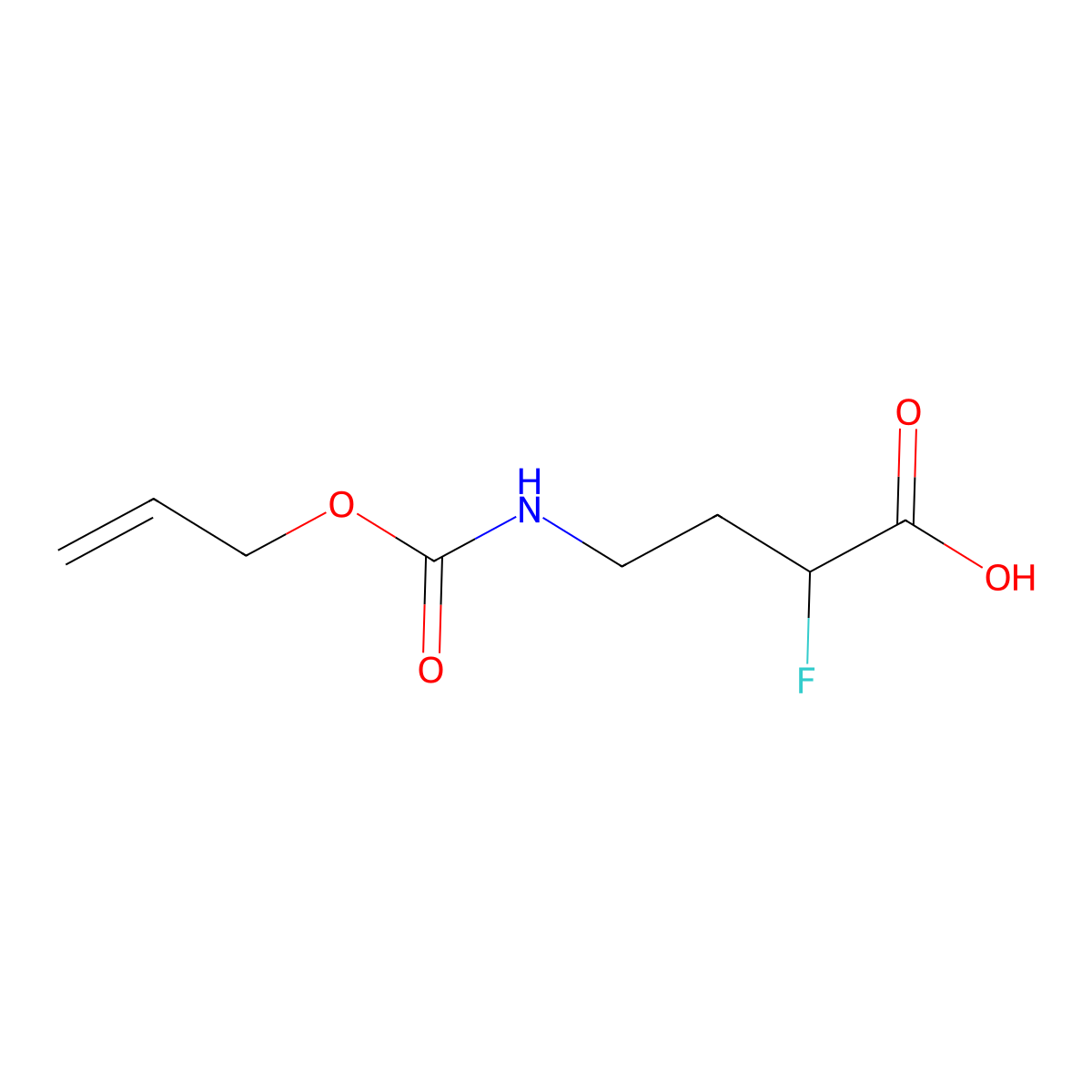 2-Fluoro-4-{[(prop-2-en-1-yloxy)carbonyl]amino}butanoic acid molecular structure, CAS 2680846-54-0