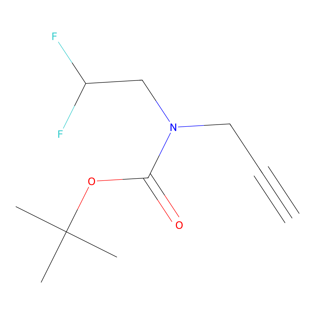 tert-butyl N-(2,2-difluoroethyl)-N-(prop-2-yn-1-yl)carbamate molecular structure, CAS 2680846-58-4